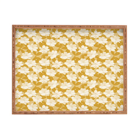 Little Arrow Design Co magnolia flower mustard Rectangular Tray