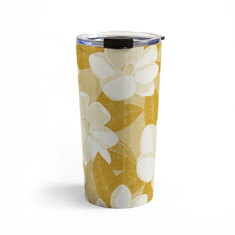 Little Arrow Design Co magnolia flower mustard Travel Mug