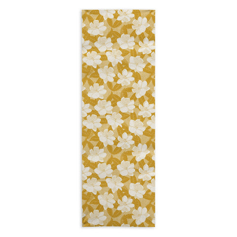 Little Arrow Design Co magnolia flower mustard Yoga Towel