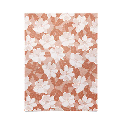 Little Arrow Design Co magnolia flower terracotta Poster
