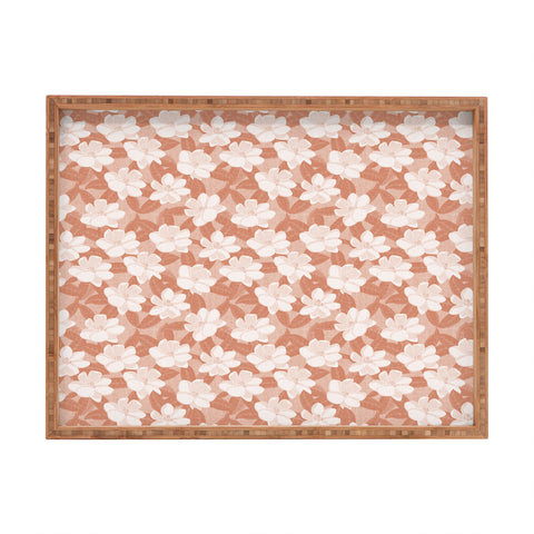 Little Arrow Design Co magnolia flower terracotta Rectangular Tray
