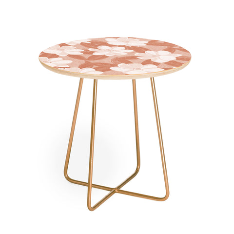 Little Arrow Design Co magnolia flower terracotta Round Side Table