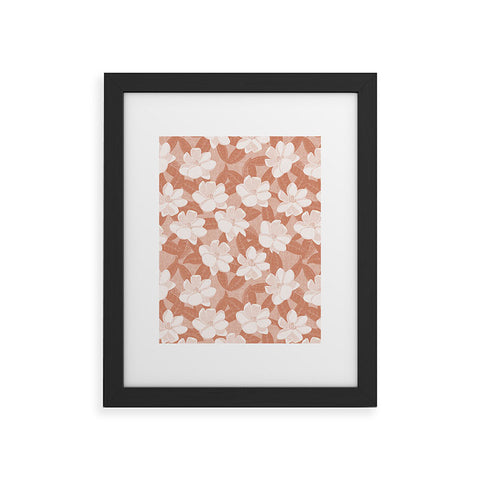 Little Arrow Design Co magnolia flower terracotta Framed Art Print