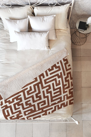 Little Arrow Design Co maze in brandywine Fleece Throw Blanket