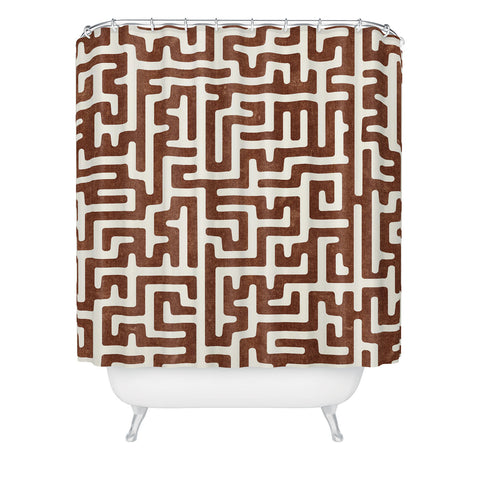 Little Arrow Design Co maze in brandywine Shower Curtain