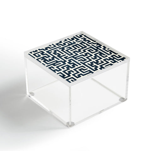 Little Arrow Design Co maze in dark blue Acrylic Box