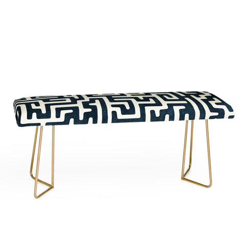 Little Arrow Design Co maze in dark blue Bench