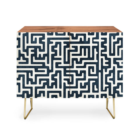 Little Arrow Design Co maze in dark blue Credenza