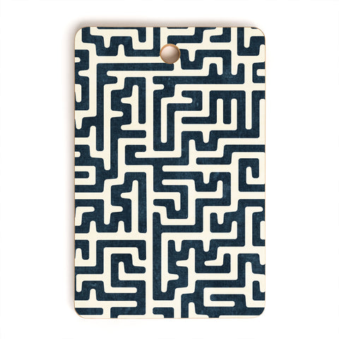 Little Arrow Design Co maze in dark blue Cutting Board Rectangle