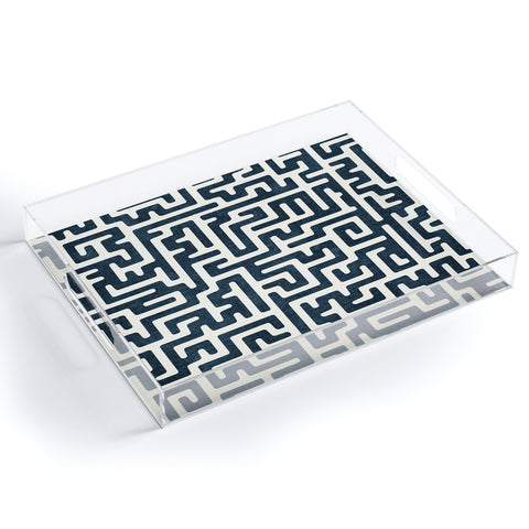 Little Arrow Design Co maze in dark blue Acrylic Tray