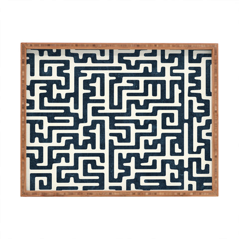 Little Arrow Design Co maze in dark blue Rectangular Tray