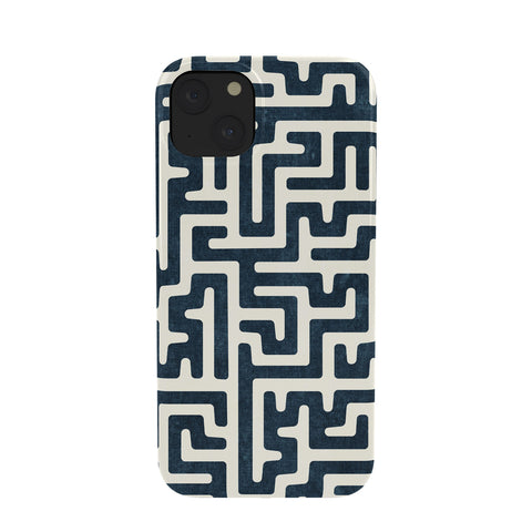 Little Arrow Design Co maze in dark blue Phone Case