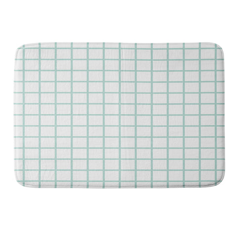 Little Arrow Design Co mint grid Memory Foam Bath Mat