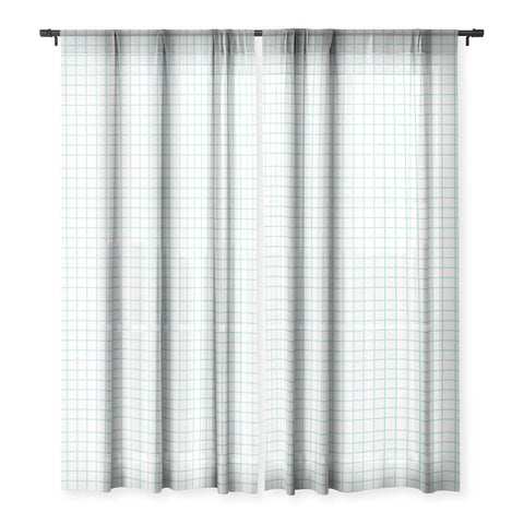 Little Arrow Design Co mint grid Sheer Window Curtain