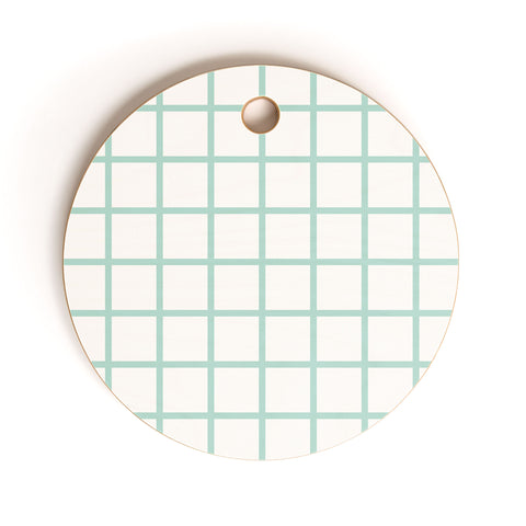 Little Arrow Design Co mint grid Cutting Board Round
