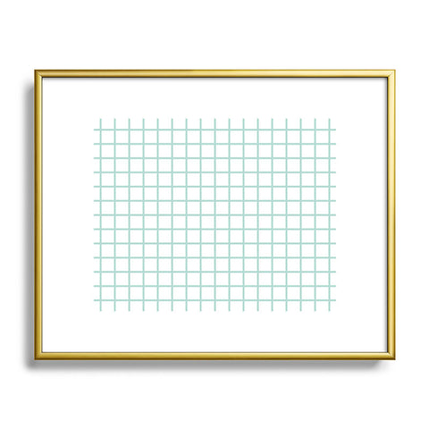 Little Arrow Design Co mint grid Metal Framed Art Print