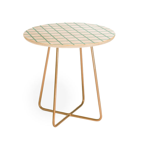 Little Arrow Design Co mint grid Round Side Table