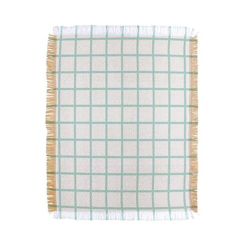 Little Arrow Design Co mint grid Throw Blanket