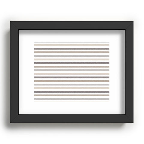 Little Arrow Design Co mod neutral linen stripes Recessed Framing Rectangle