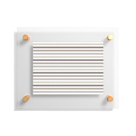 Little Arrow Design Co mod neutral linen stripes Floating Acrylic Print