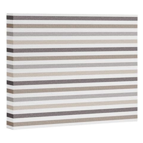 Little Arrow Design Co mod neutral linen stripes Art Canvas