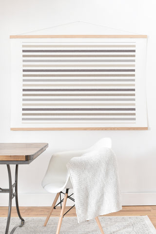 Little Arrow Design Co mod neutral linen stripes Art Print And Hanger