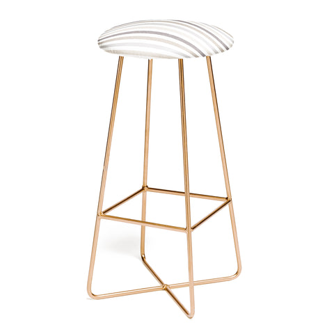 Little Arrow Design Co mod neutral linen stripes Bar Stool