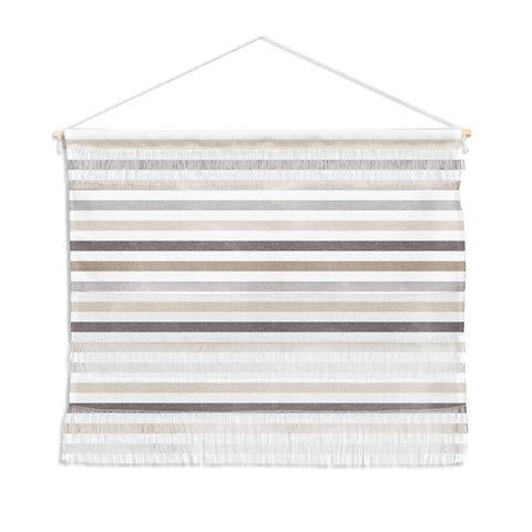 Little Arrow Design Co mod neutral linen stripes Wall Hanging Landscape