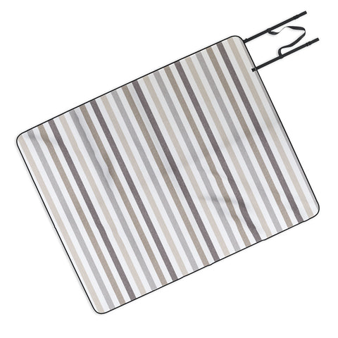 Little Arrow Design Co mod neutral linen stripes Picnic Blanket