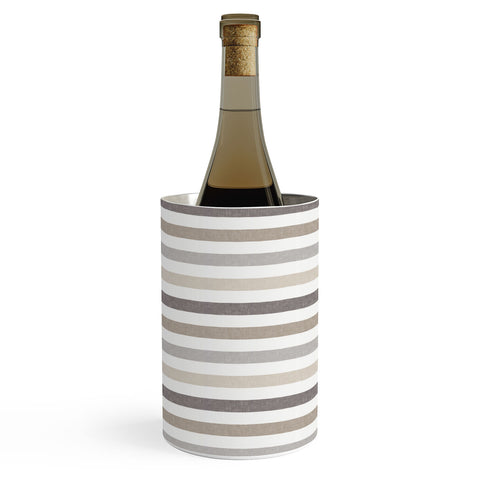 Little Arrow Design Co mod neutral linen stripes Wine Chiller