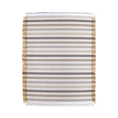 Little Arrow Design Co mod neutral linen stripes Throw Blanket