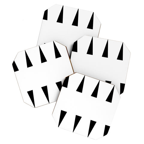Little Arrow Design Co mod triangles in black Coaster Set