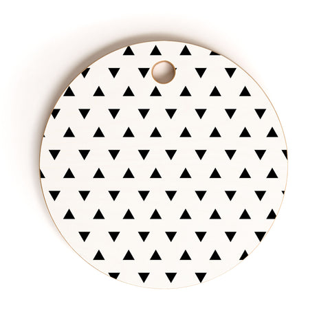 Little Arrow Design Co mod triangles in black Cutting Board Round