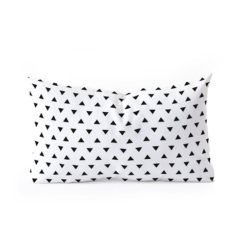 Little Arrow Design Co mod triangles in black Oblong Throw Pillow