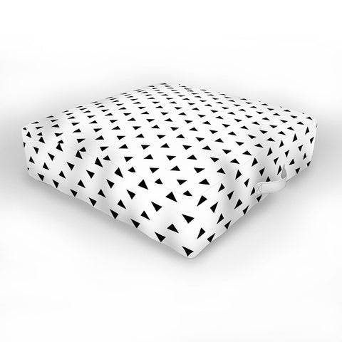 Little Arrow Design Co mod triangles in black Outdoor Floor Cushion