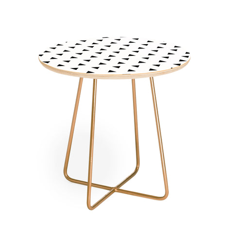 Little Arrow Design Co mod triangles in black Round Side Table