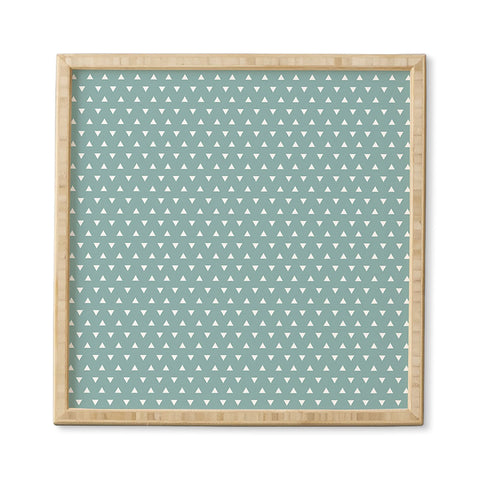 Little Arrow Design Co mod triangles on blue Framed Wall Art