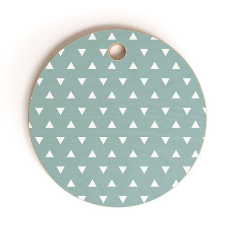 Little Arrow Design Co mod triangles on blue Cutting Board Round