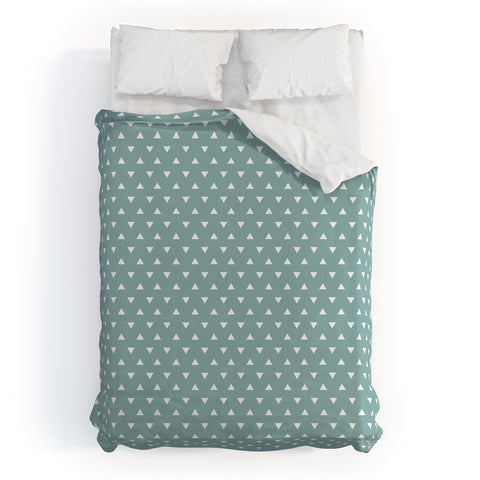 Little Arrow Design Co mod triangles on blue Duvet Cover