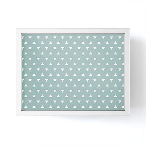 Little Arrow Design Co mod triangles on blue Framed Mini Art Print