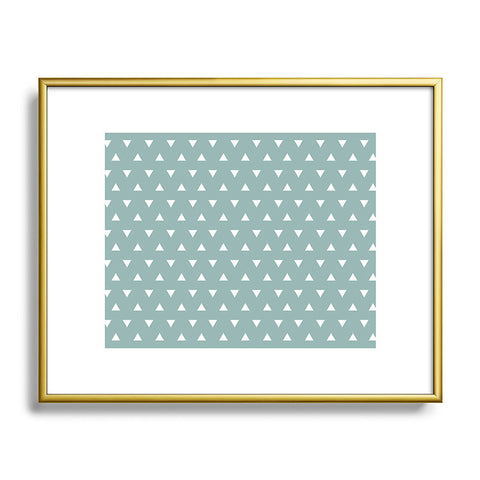 Little Arrow Design Co mod triangles on blue Metal Framed Art Print