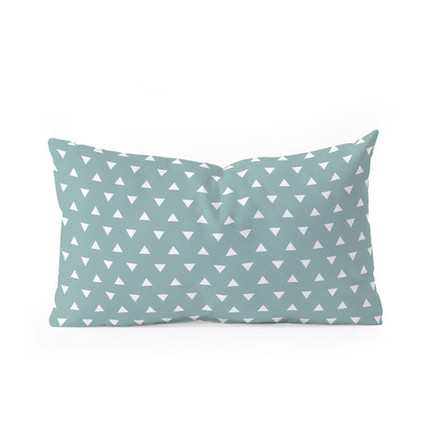Little Arrow Design Co mod triangles on blue Oblong Throw Pillow