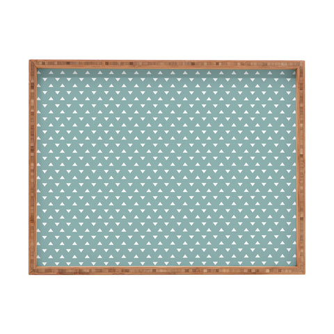 Little Arrow Design Co mod triangles on blue Rectangular Tray