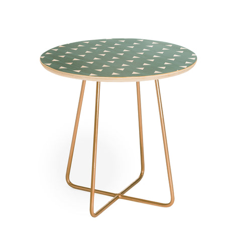 Little Arrow Design Co mod triangles on blue Round Side Table