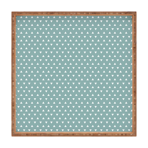Little Arrow Design Co mod triangles on blue Square Tray