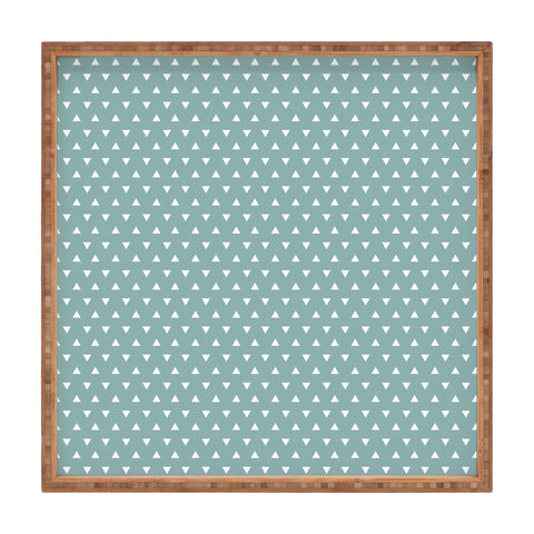 Little Arrow Design Co mod triangles on blue Square Tray
