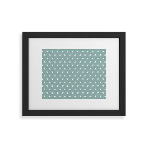 Little Arrow Design Co mod triangles on blue Framed Art Print