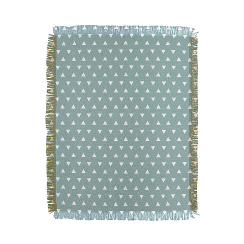 Little Arrow Design Co mod triangles on blue Throw Blanket