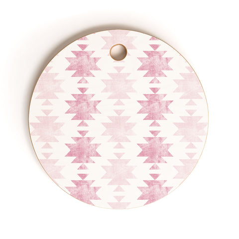 Little Arrow Design Co modern aztec in blush Cutting Board Round