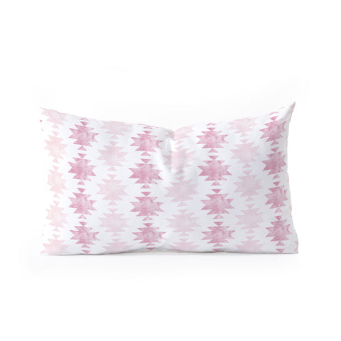 Little Arrow Design Co modern aztec in blush Oblong Throw Pillow